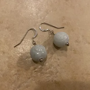 Custom jade earrings for bridesmaids made at Wing Wah