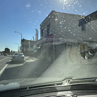 Outside ft my dirty ass car windshield lol.