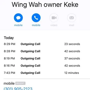 I called her 4 times... Then she blocked me
