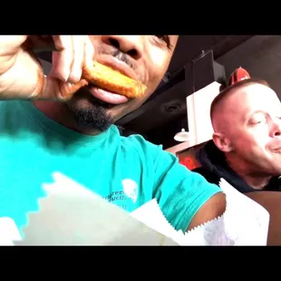 Me and my bro eating wings