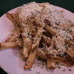 a plate of french fries