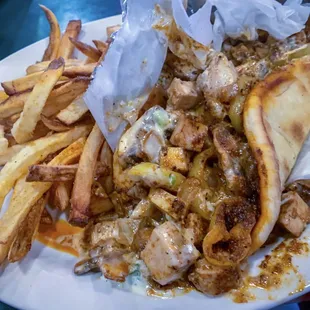 Cajun chicken pita. A little salty but very good. Also very spicy