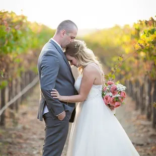 Jess and Lee, husband and wife, in Wilson's Vineyards.