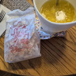 Noodles to add in my bowl of Egg Drop soup from Wing Wong&apos;s Chinese Carryout. 1/30/2025