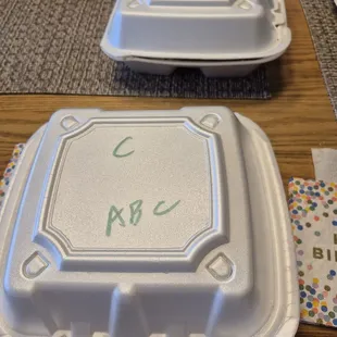 Carryout containers were labeled and packed with large amounts !  :-). 1/30/2025