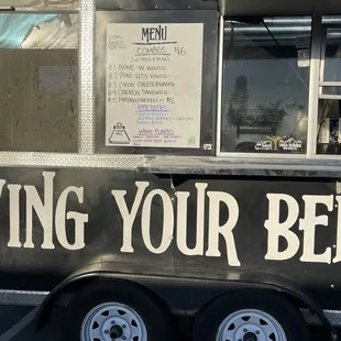 a food truck parked in a parking lot