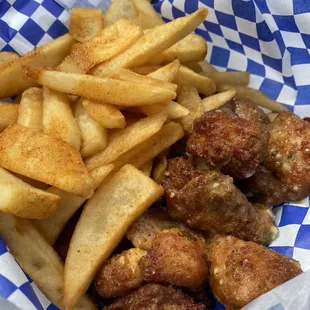 Boneless hot wings with Fries $13