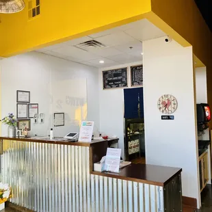 the front desk of a restaurant