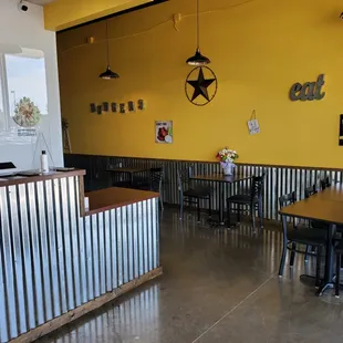 the inside of a restaurant