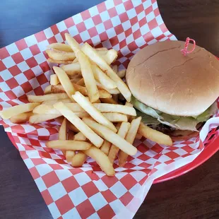 Good size Hamburgers and if you have a big appetite, try the Big Texas Burger.