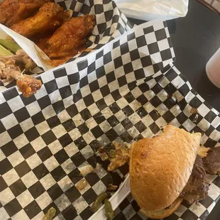 Philly Sandwich with 5 Piece Wings &amp; Drink