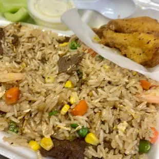 Combination Fried Rice with 5 Wings &amp; Drink