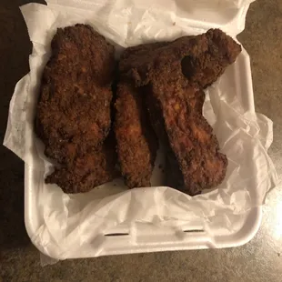 Those are suppose to be 6 Chicken Tenders. They were burnt. The manager was a total nonchalant jerk!