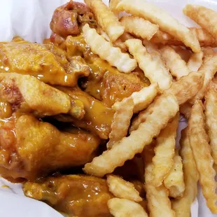 24kt Gold Wings with French Fries