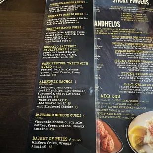 menu