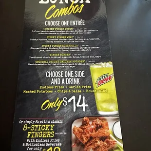 Lunch Combo Menu
