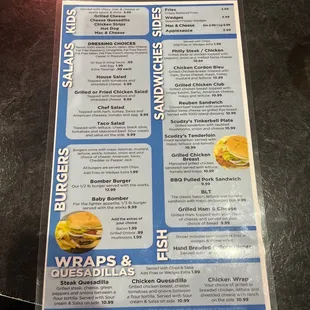 Menu back