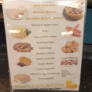 Breakfast... better than imagined...  even after seeing this on the front desk!!