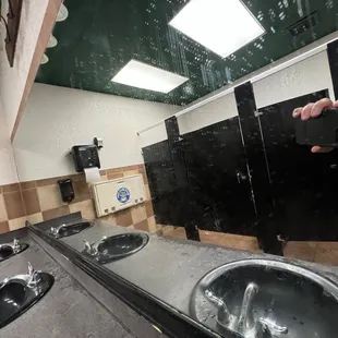 Glass hasn't been cleaned in months! Ewww and one of paper towel machines has been broken for ages