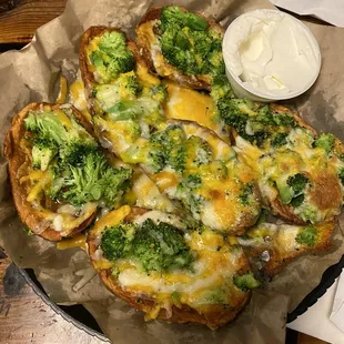 Loaded Potato Skins (subbed bacon for broccoli) -- DELISH!