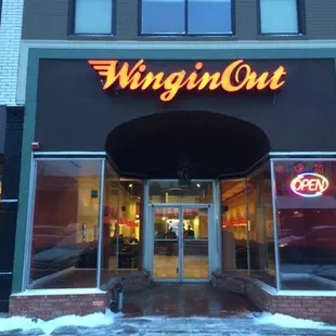 the front entrance of a restaurant