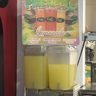  a sign for pineapple juice