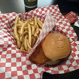 Chicken sandwich, fries and drink-- lunch special $7.99