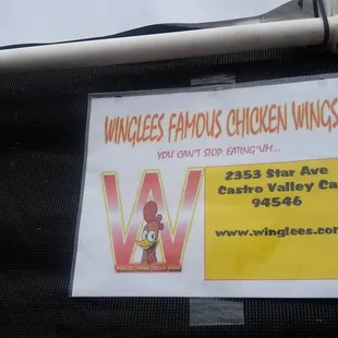 a sign for wingless chicken wings