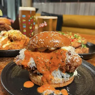 two plates of food on a table