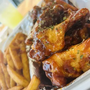 Wings and fries