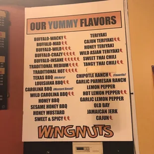 Menu Flavors.