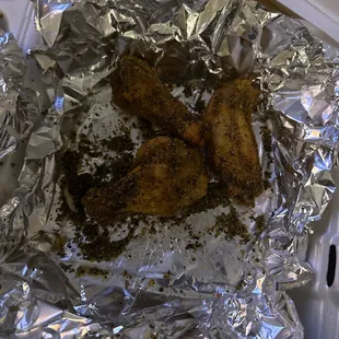 Lemon Pepper Wings over seasoned x 2 I had to brush off the lemon pepper seasoning