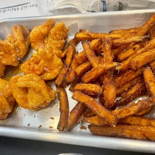 Buffalo shrimp with fries