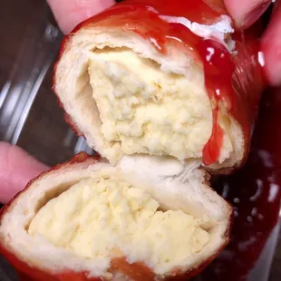 Wango Tango (deep fried cheesecake wrapped in phyllo dough coated in strawberry sauce &amp; powdered sugar - omg!!!!!)