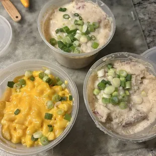 Mashed Potatoes and Gravy, Baked Mac &amp; Cheese