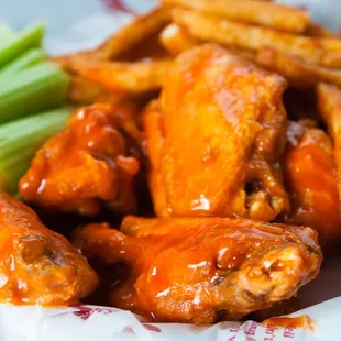 Hot wings and celery