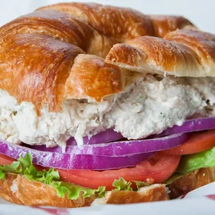 Chicken salad on a croissant