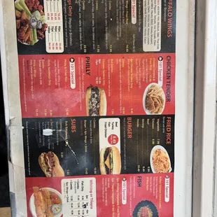 a menu for a chinese restaurant