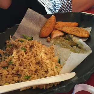 Fried rice and chicken tender combo for under 10 bucks