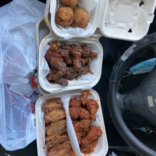 Mild flats atl special drums fried Bacon and Jalapeno Mac N' Cheese balls jerk bbq drums Cajun Fries