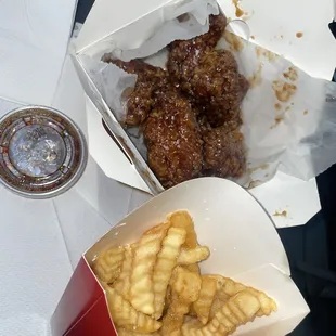 6pc Breaded Wings Combo