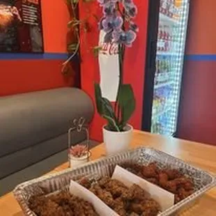 interior, chicken wings and fried chicken