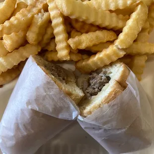 Philly cheesesteak combo with American cheese and light Mayo