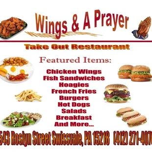 a menu for a restaurant