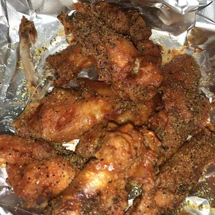 Lemon pepper medium hot wings