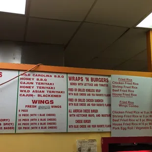 Menu on wall pt 2/2