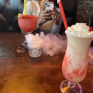 Drinks with added ambiance of dry ice!