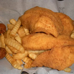 fried chicken and french fries