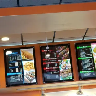 menus on the wall