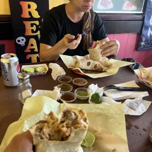 Surf and turf, and carnitas burritos